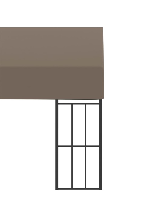 Dārza nojume, stiprināma pie sienas, 3x3 m, pelēkbrūns audums