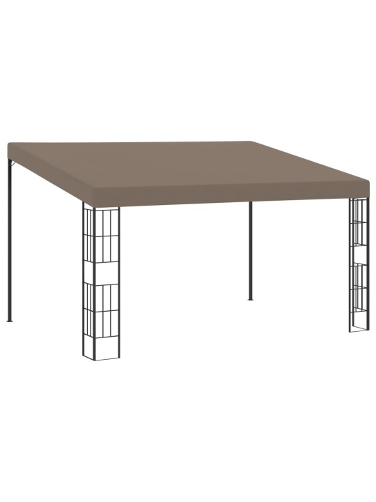 Dārza nojume, stiprināma pie sienas, 4x3 m, pelēkbrūns audums
