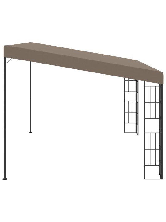 Dārza nojume, stiprināma pie sienas, 4x3 m, pelēkbrūns audums