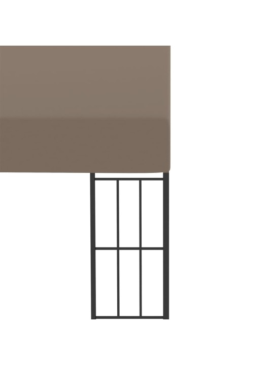 Dārza nojume, stiprināma pie sienas, 4x3 m, pelēkbrūns audums