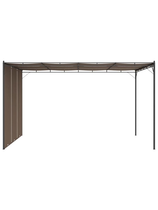 Dārza nojume ar sānu aizkariem, 4x3x2,25 m, pelēkbrūna