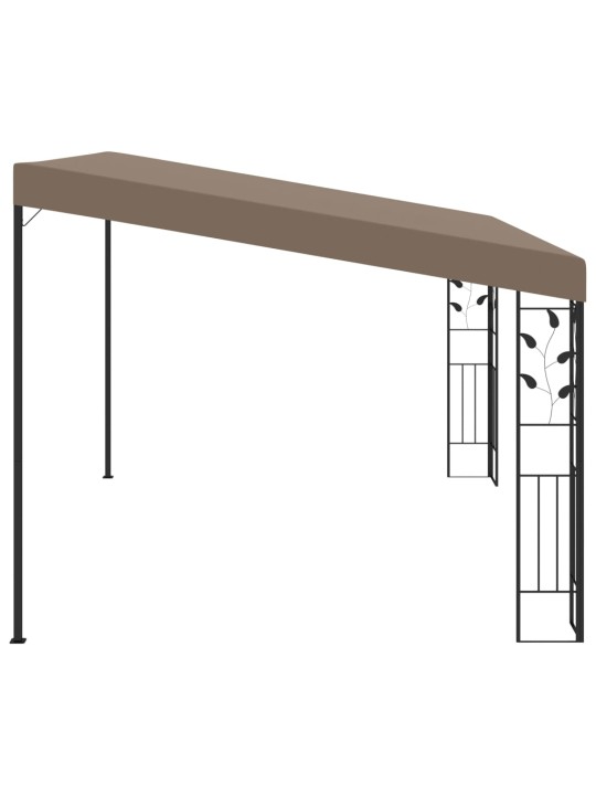 Dārza nojume, stiprināma pie sienas, 4x3x2,5 m, pelēkbrūna