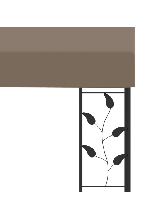 Dārza nojume, stiprināma pie sienas, 4x3x2,5 m, pelēkbrūna