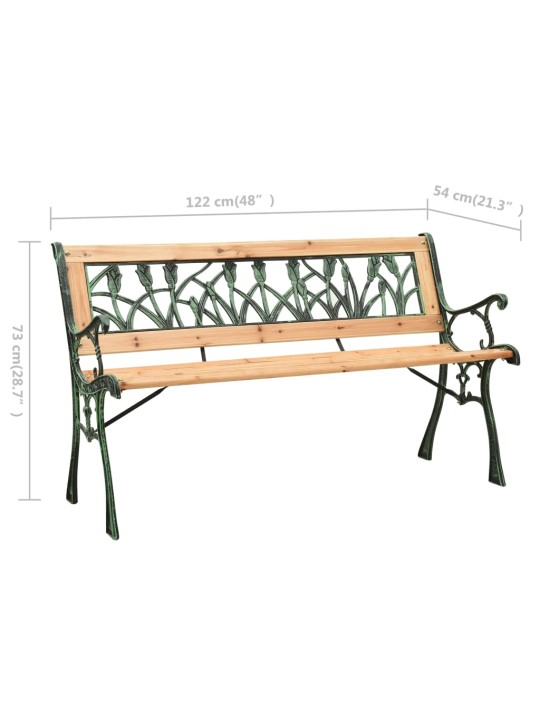 Dārza sols, 122 cm, čuguns un egles masīvkoks