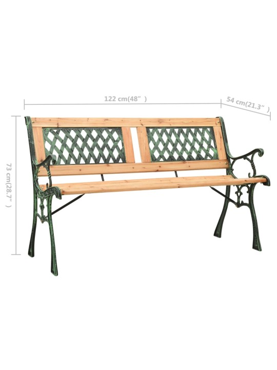 Dārza sols, 122 cm, čuguns un egles masīvkoks