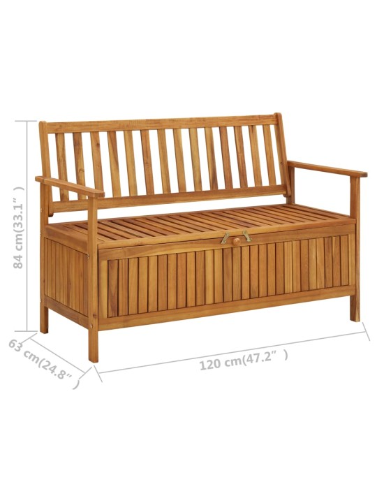 Dārza sols ar glabāšanas nodalījumu, 120 cm, akācijas masīvkoks