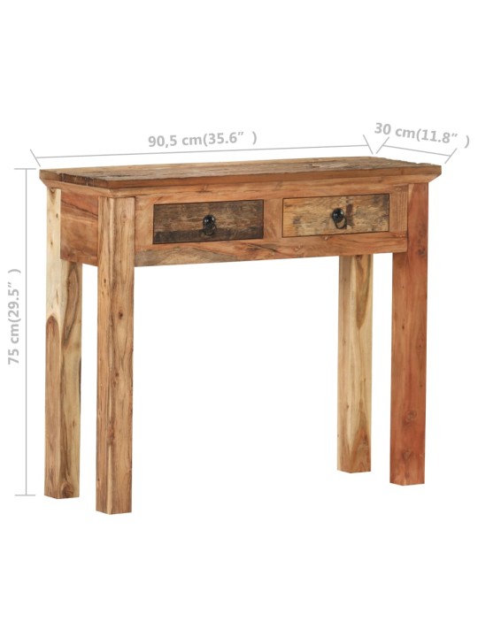 Konsoles galdiņš, 90,5x30x75 cm, akācija, pārstrādāts koks