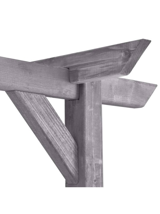 Dārza pergola, pelēka, 200x40x205 cm, impregnēts priedes koks