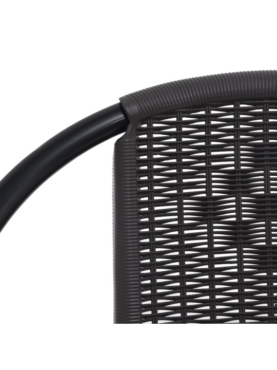 Dārza krēsli, 2 gab., plastmasas rotangpalma, tērauds, 110 kg