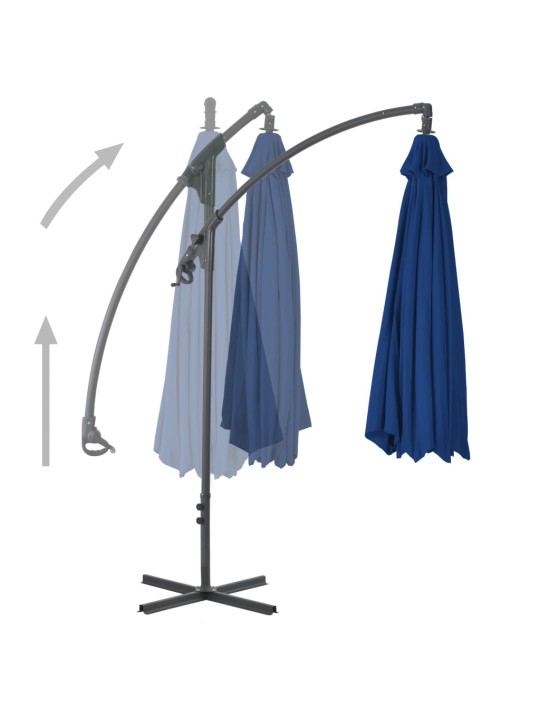 Dārza saulessargs ar tērauda kātu, 250x250 cm, debeszils