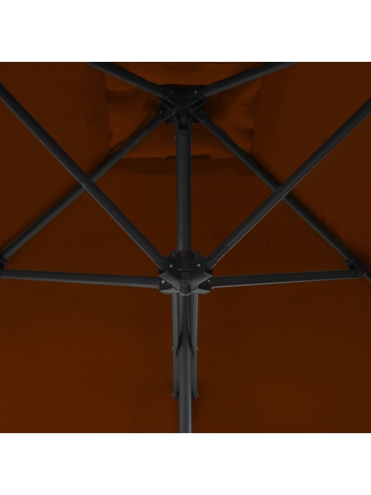 Dārza saulessargs ar tērauda kātu, 250x250x230 cm, sarkanbrūns