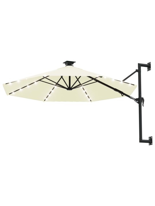 Saulessargs ar metāla kātu un led, smilšu krāsā, 300 cm