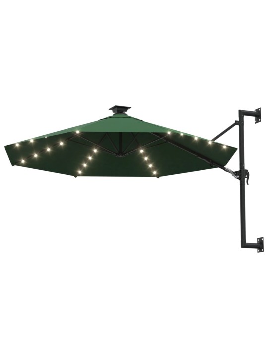 Saulessargs ar metāla kātu un led, zaļš, 300 cm