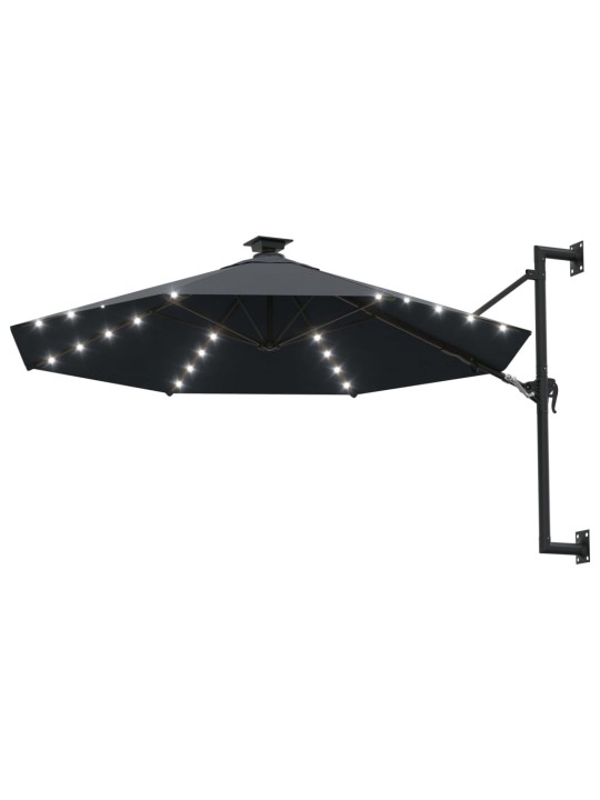 Saulessargs ar metāla kātu un led, antracītpelēks, 300 cm