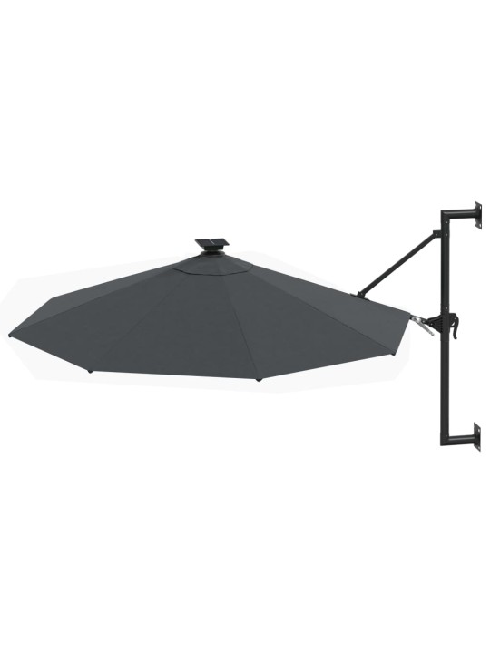 Saulessargs ar metāla kātu un led, antracītpelēks, 300 cm