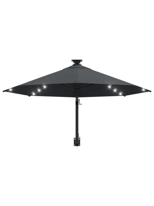 Saulessargs ar metāla kātu un led, antracītpelēks, 300 cm