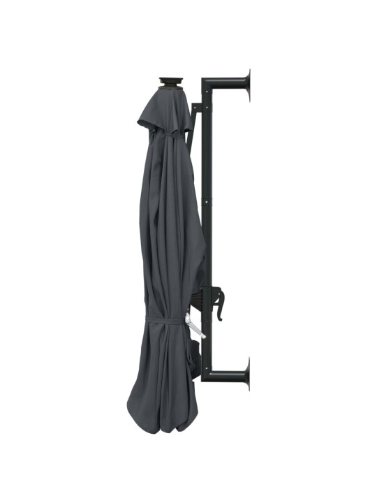 Saulessargs ar metāla kātu un led, antracītpelēks, 300 cm