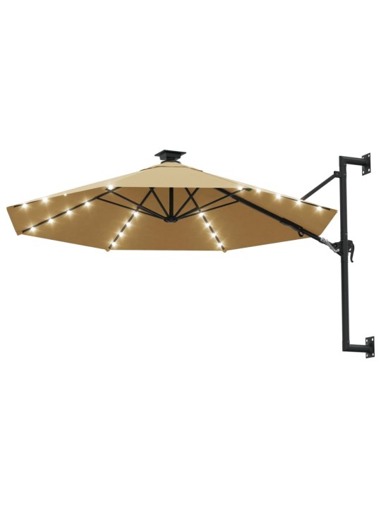 Saulessargs ar metāla kātu un led, pelēkbrūns, 300 cm