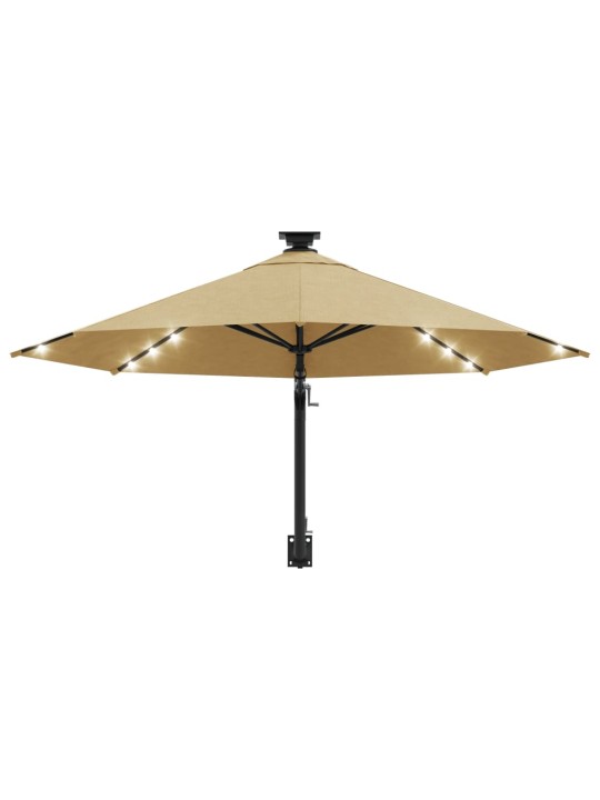 Saulessargs ar metāla kātu un led, pelēkbrūns, 300 cm
