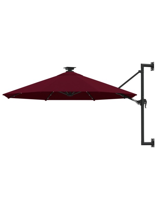 Saulessargs ar metāla kātu un led, vīnsarkans, 300 cm