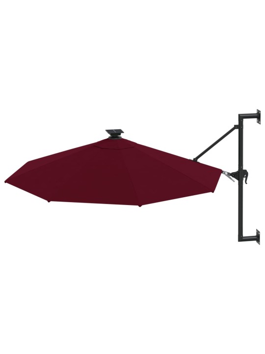 Saulessargs ar metāla kātu un led, vīnsarkans, 300 cm