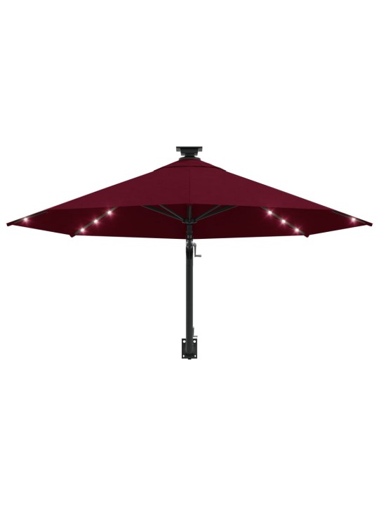 Saulessargs ar metāla kātu un led, vīnsarkans, 300 cm