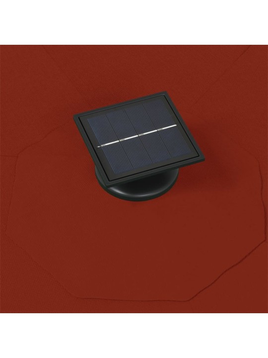 Saulessargs ar metāla kātu un led, sarkanbrūns, 300 cm