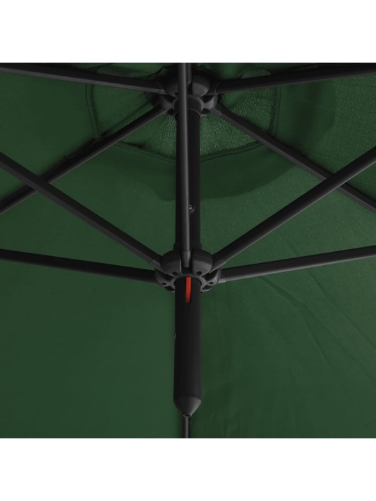 Dubultais saulessargs ar tērauda kātu, 600 cm, zaļš