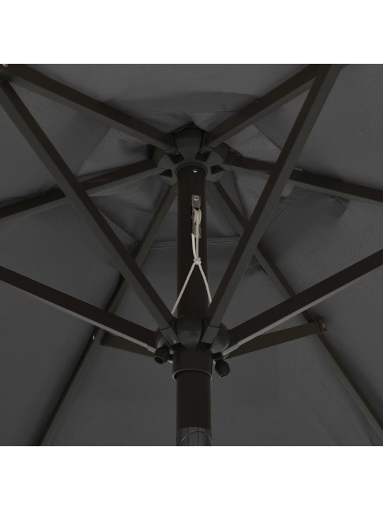 Saulessargs ar led, antracītpelēks, 200x211 cm, alumīnijs