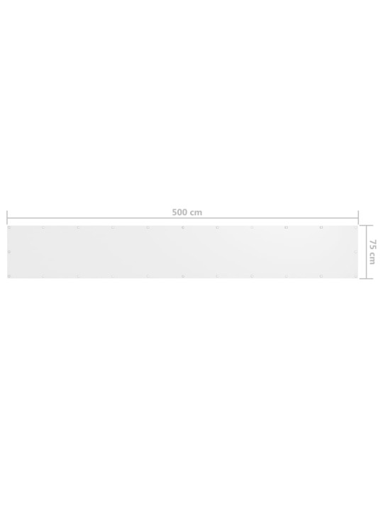Balkona aizslietnis, 75x500 cm, balts audums