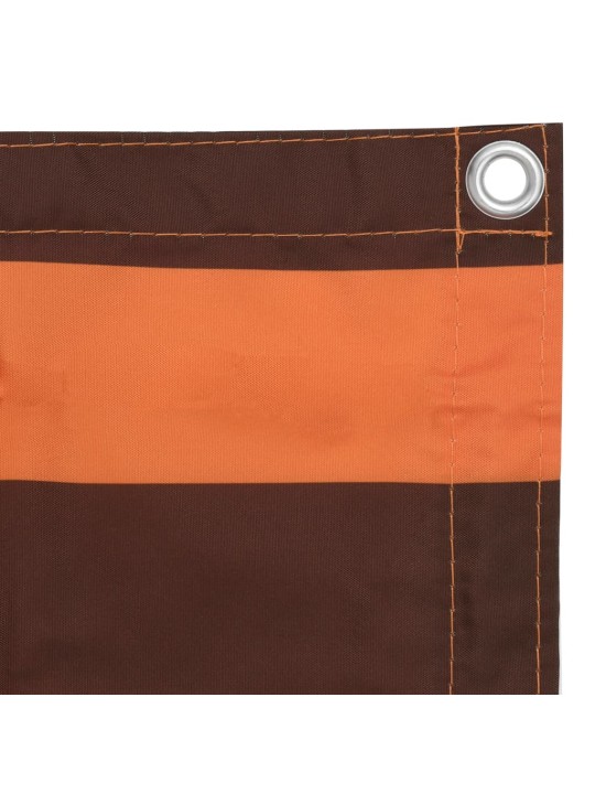 Balkona aizslietnis, 120x500 cm, oranžs un brūns audums