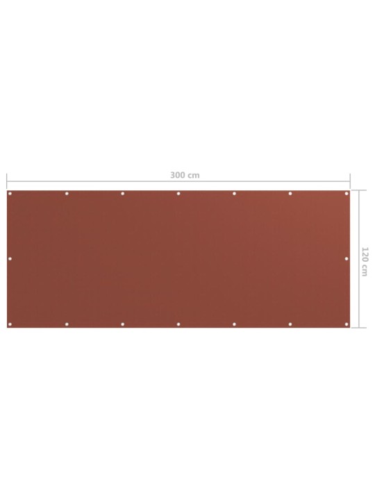 Balkona aizslietnis, 120x300 cm, sarkanbrūns oksforda audums