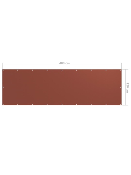 Balkona aizslietnis, 120x400 cm, sarkanbrūns oksforda audums