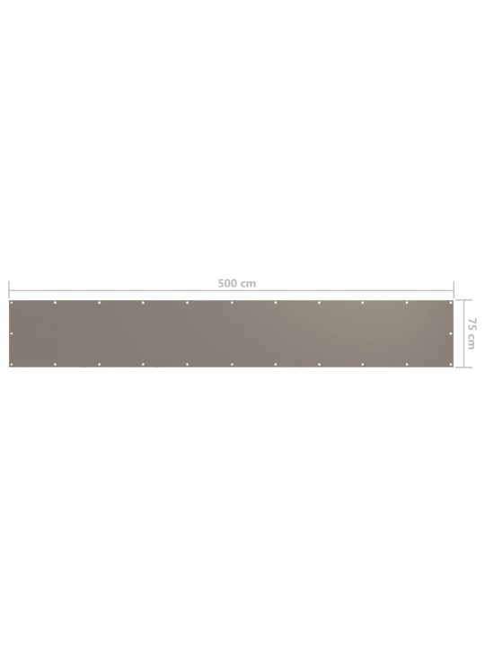 Balkona aizslietnis, 75x500 cm, pelēkbrūns oksforda audums