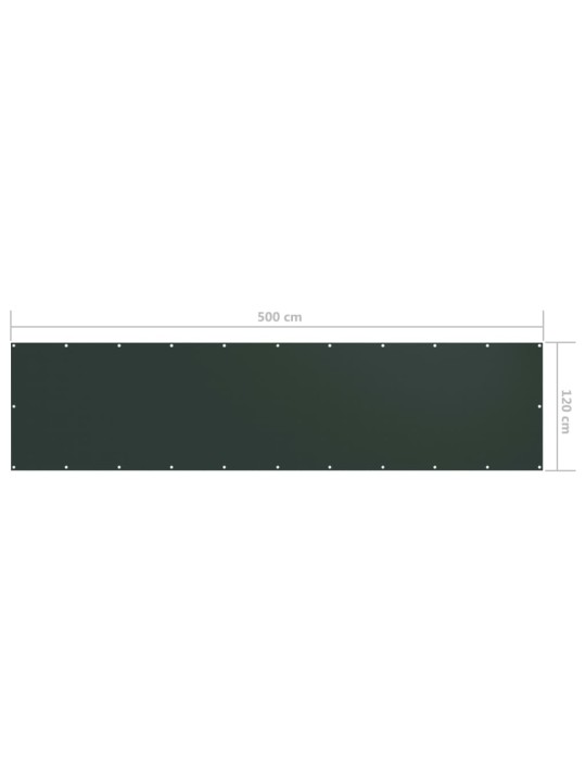 Balkona aizslietnis, 120x500 cm, tumši zaļš oksforda audums