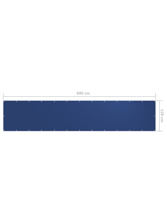 Balkona aizslietnis, 120x600 cm, zils audums