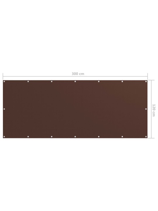 Balkona aizslietnis, 120x300 cm, brūns oksforda audums
