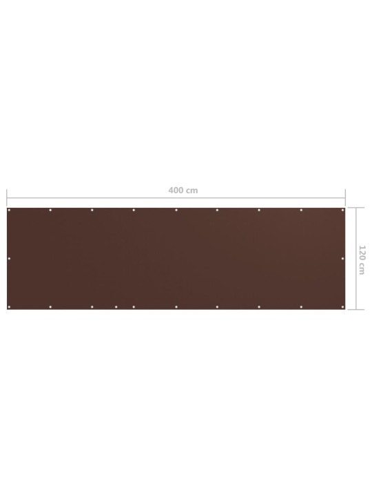 Balkona aizslietnis, 120x400 cm, brūns audums
