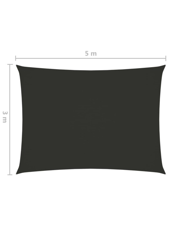 Saulessargs, taisnstūra, 3x5 m, antracītpelēks oksforda audums