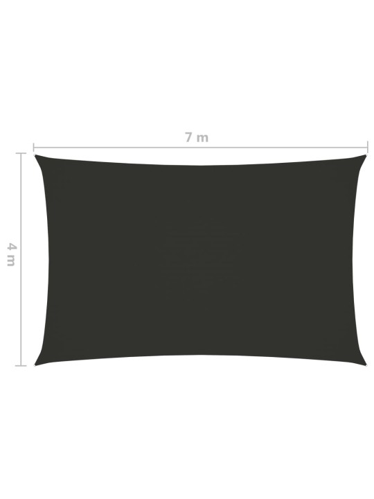Saulessargs, taisnstūra, 4x7 m, antracītpelēks oksforda audums