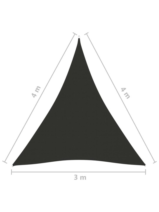 Saulessargs, 3x4x4 m, trijstūra, antracītpelēks oksforda audums