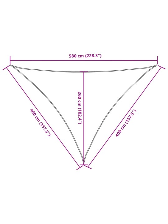 Saulessargs, 4x4x5,8 m, trijstūra forma, antracītpelēks audums