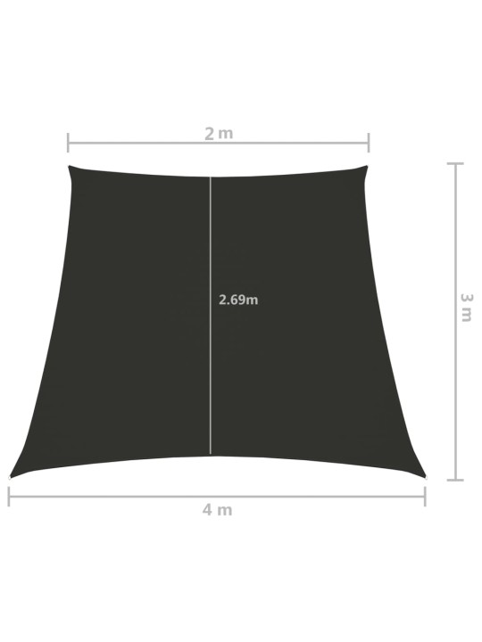 Saulessargs, 2/4x3 m, trapeces forma, pelēks oksforda audums