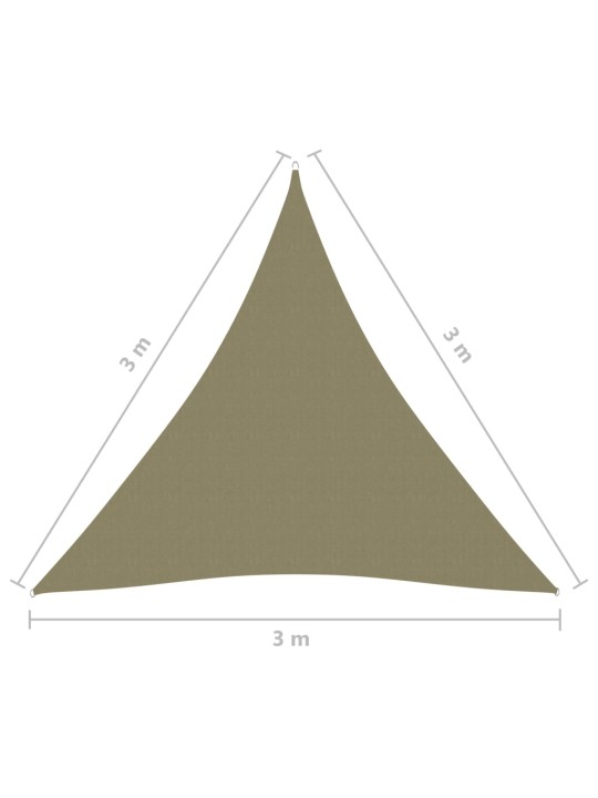 Saulessargs, 3x3x3 m, trijstūra forma, bēšs oksforda audums