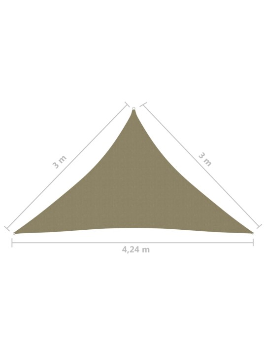 Saulessargs, 3x3x4,24 m, trijstūra forma, bēšs oksforda audums