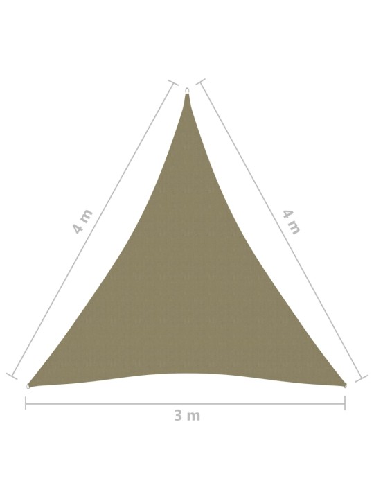 Saulessargs, 3x4x4 m, trijstūra forma, bēšs oksforda audums