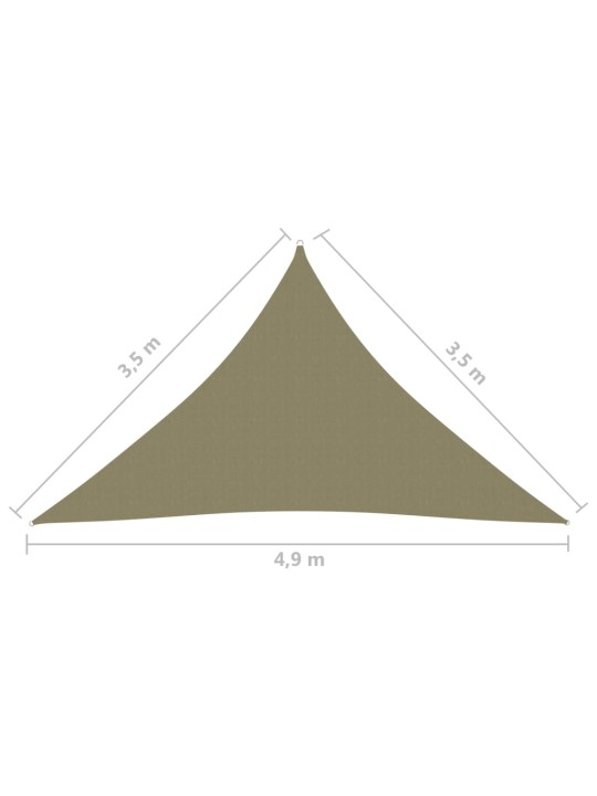Saulessargs, trijstūra, 3,5x3,5x4,9 m, bēšs oksforda audums