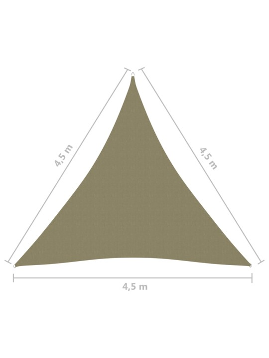 Saulessargs, 4,5x4,5x4,5 m, trijstūra, bēšs oksforda audums