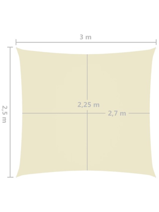Saulessargs, taisnstūra, 2,5x3 m, krēmkrāsas oksforda audums