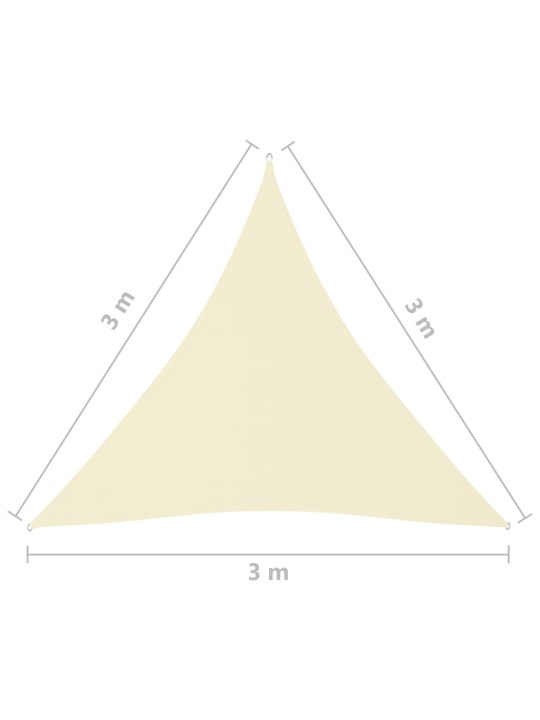 Saulessargs, 3x3x3 m, trijstūra, krēmkrāsas oksforda audums